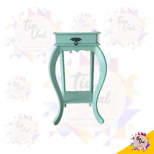 MESA APARADOR VERDE CLARO C/ 01 GAVETA