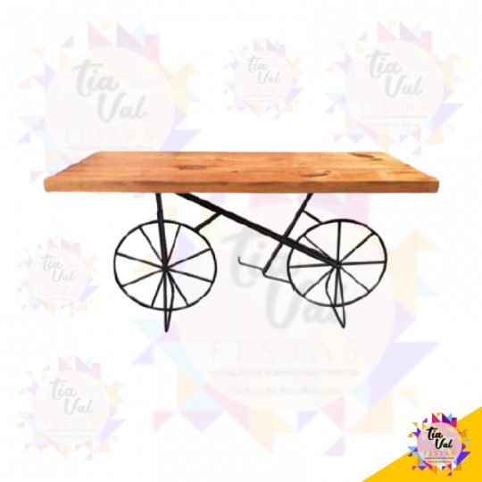 MESA RETANGULAR BICICLETA -FERRO PRETO 1,50M X 0,58 CM
