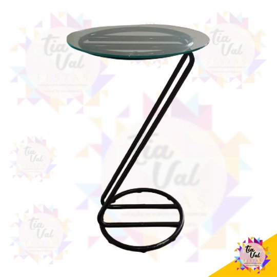 MESA BISTRÔ C/ TAMPO DE VIDRO (PRETA)