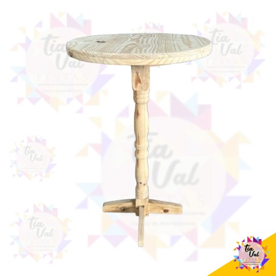 MESA BISTRO - PINUS - DIAM. 0,58 CM  -   ALT 1,03M