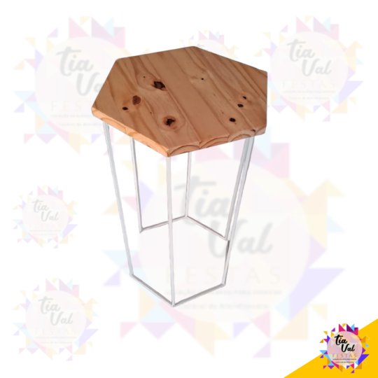 MESA BRANCA - FERRO MADEIRA MEDIO 78 CM ALT