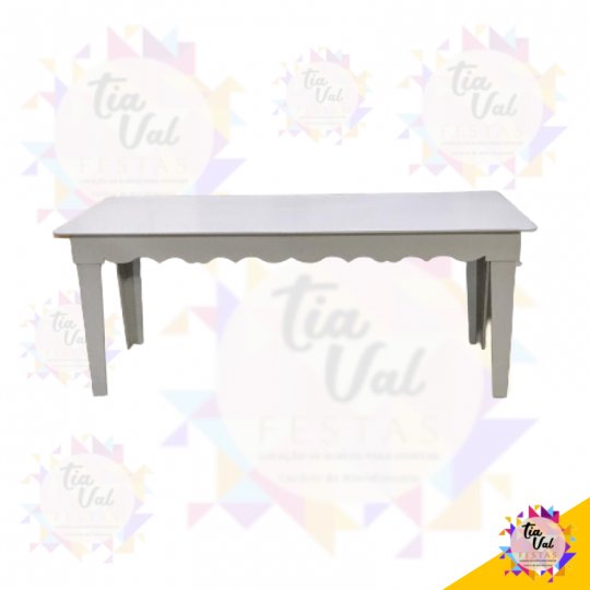 MESA BRANCA ONDA RET. 1,80 M X 0,60 CM