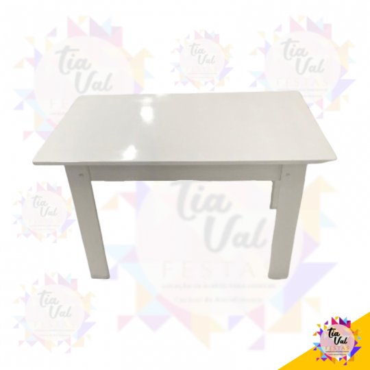 MESA BRANCA RETANGULAR BAIXA INFANTIL (MADEIRA)**