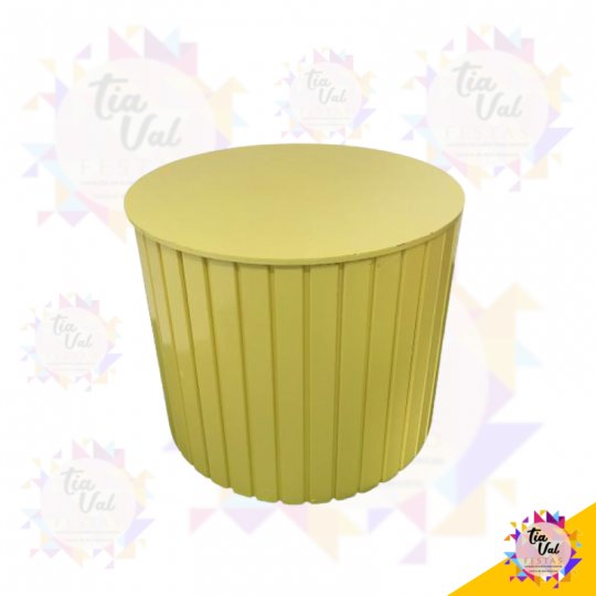 MESA CILINDRO RIPADA AMARELO - PEQUENO