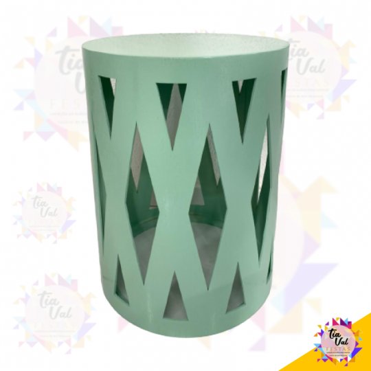 MESA CILINDRO VAZADA VERDE MEDIA