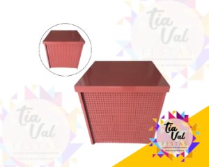 Foto de MESA CUBO PEGBOARD - ROSA SECO - 64CM  ALT - 61 X 61 TAMPO