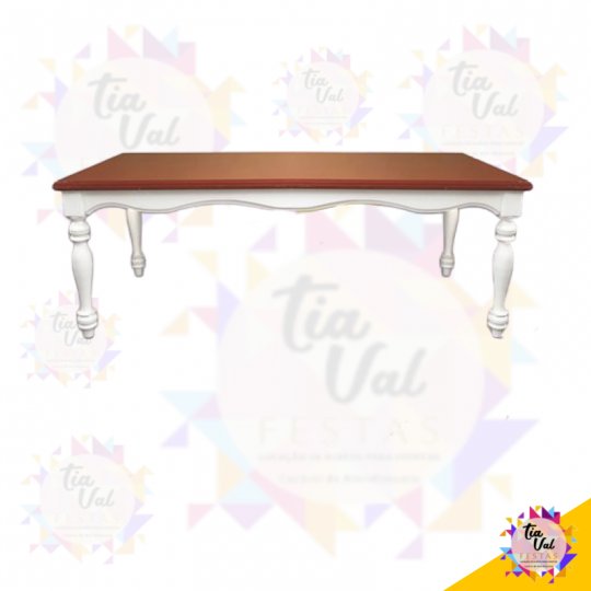 MESA RETANGULAR MARROM C/ BRANCO