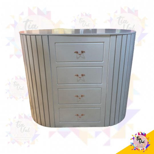 MESA OVAL BRANCA *NÃO DESMONTA*