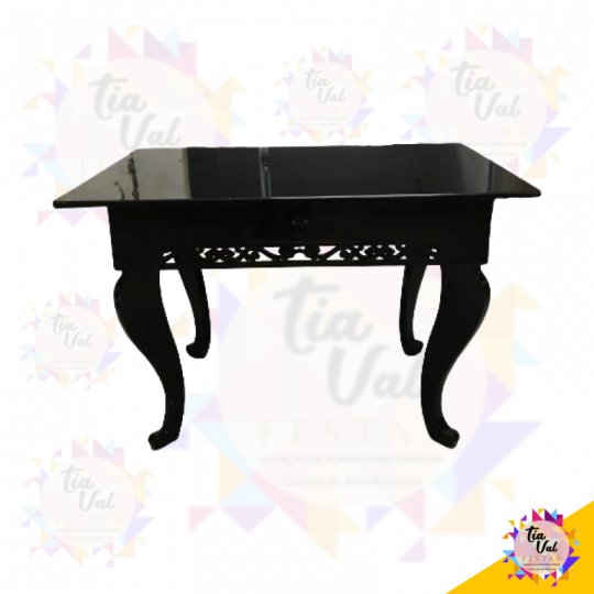 MESA PRETA RETANGULAR 1,20M X 0,80CM