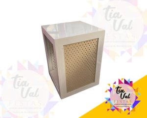 Foto de MESA QUADRADA INDIANA PEGBOARD BEGE C/ BRANCO - MEDIA