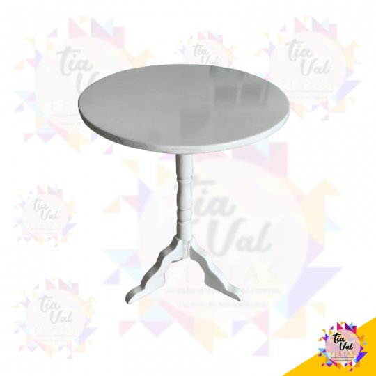 MESA REDONDA BRANCA 53 CM X 75 CM ALT