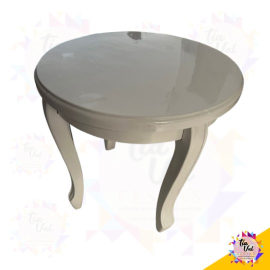MESA REDONDA BRANCA - BAIXA - 61C DIAMETRO X 61 CM ALTURA