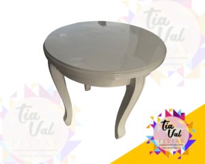 Foto de MESA REDONDA BRANCA - BAIXA - 61C DIAMETRO X 61 CM ALTURA