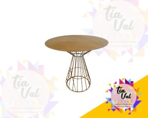 Foto de MESA REDONDA DOURADA - FERRO - 90 CM
