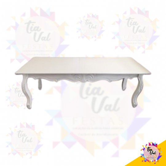 MESA BRANCA RETANGULAR TALHADA BAIXA