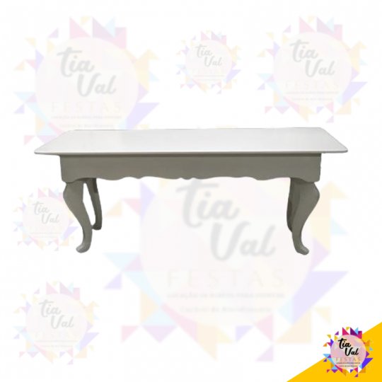 MESA RETANGULAR BRANCA NUVEM 1,55M X 0,62 - BAIXA