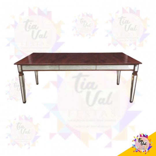 MESA RUSTICA RETANGULAR C/ ESPELHO