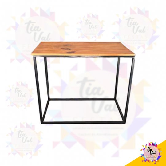 MESA RETANGULAR PRETA FERRO/ MADEIRA G