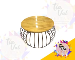 Foto de MESA BAIXA ROSE REDONDA TAMPO DE MADEIRA