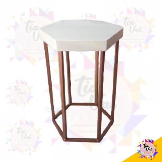 MESA SEXTAVADA ROSE C/ BRANCO (PEQUENA)