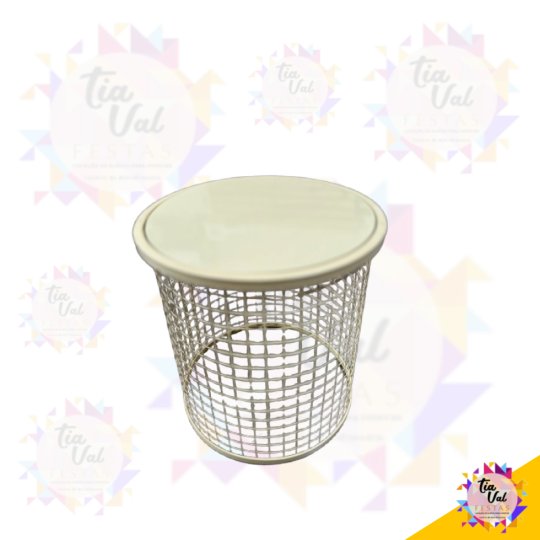 MESA TELADA AMARELA -P- 40 CM DIAM X 42 CM ALTURA