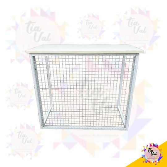 MESA TELADA BRANCA - MEDIA - TAMPO BRANCO - DESMONTÁVEL