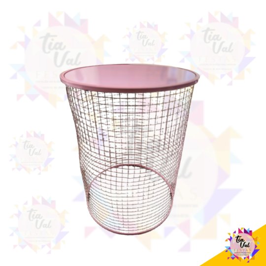 MESA TELADA ROSA -G- 60 CM DIAM X 80 CM ALTURA