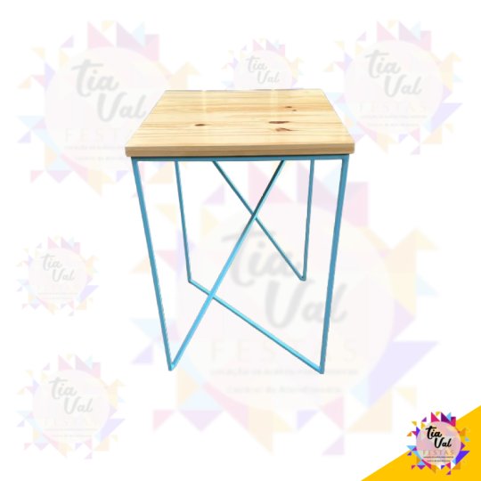 MESA QUADRADA AZUL FERRO MADEIRA