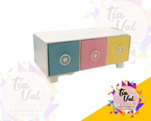Foto de MINI COMODA GAVITAS AZUL, ROSA, AMARELA