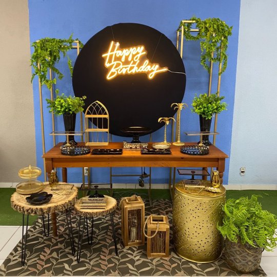 INSPIRAÇÃO DOURADA - PRETA - HAPPY BIRTHDAY