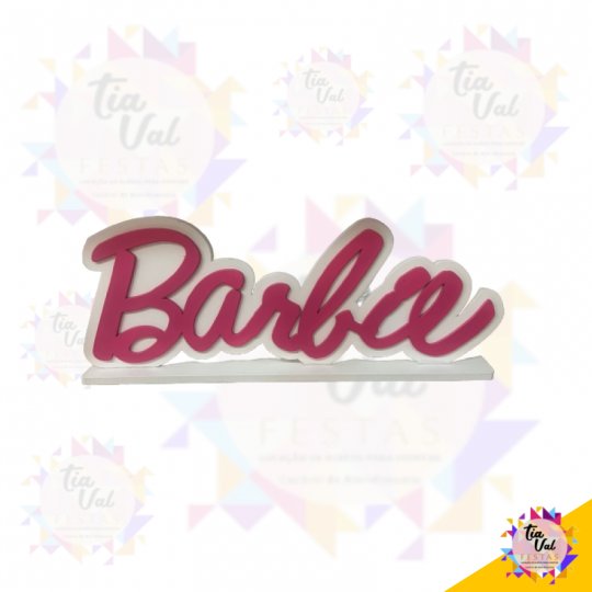 NOME BARBIE BRANCO C/ ROSA 12 X 30