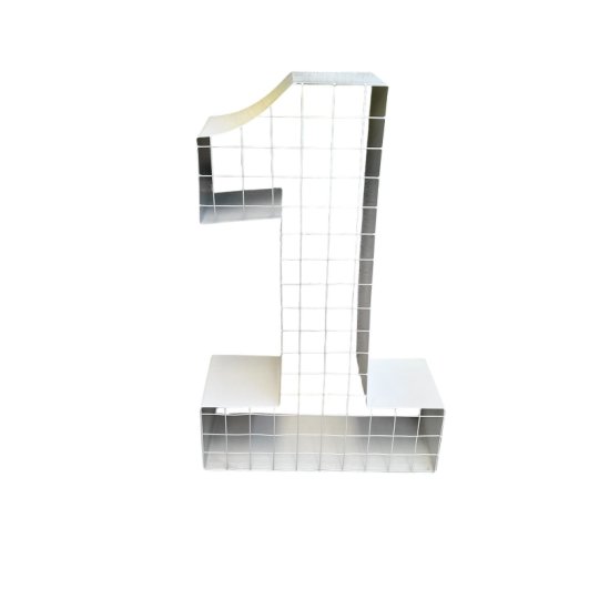 NUMERO 1 HUM BRANCO - FERRO  - 80 CM