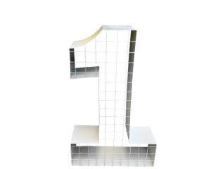 Foto de NUMERO 1 HUM BRANCO - FERRO  - 80 CM