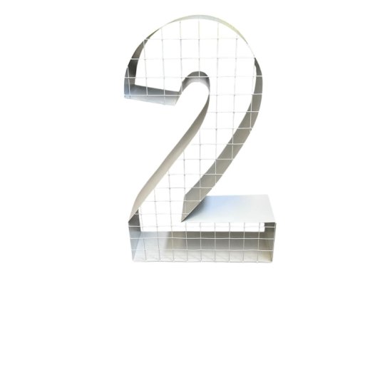NUMERO 2 DOIS BRANCO - FERRO - 80 CM