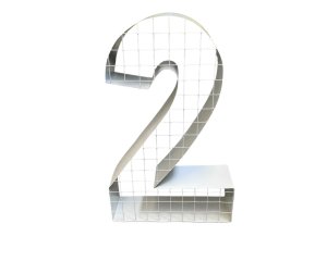 Foto de NUMERO 2 DOIS BRANCO - FERRO - 80 CM