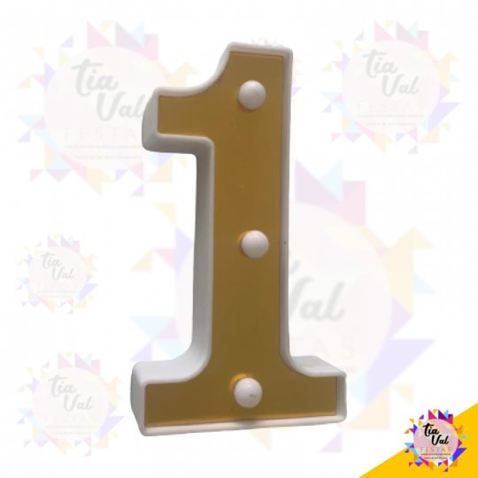 NUMERO 1 ILUMINADO (DOURADA) ((NAO ACOMP PILHAS))