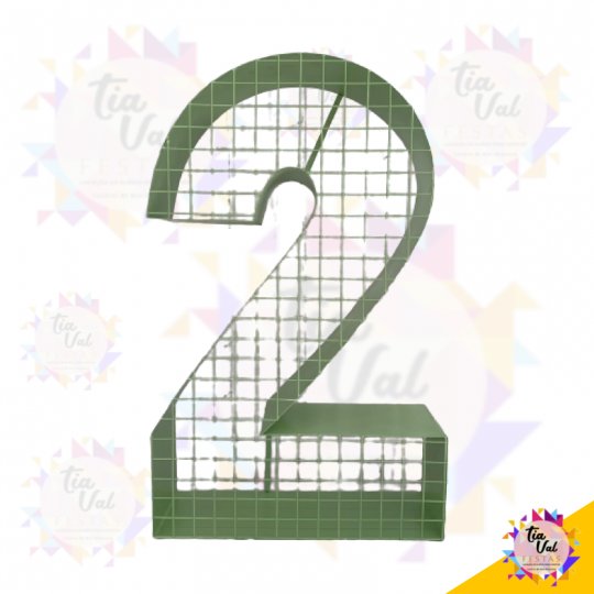 NUMERO 2 VERDE CLARO - 80 CM  - FERRO