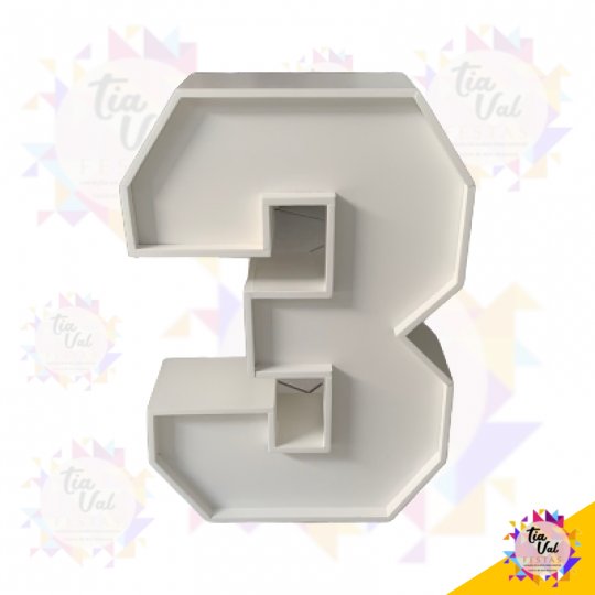 NUMERO 3 BRANCO - 60 CM