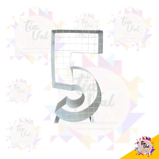 NUMERO 5 CINCO BRANCO - FERRO  - 80 CM