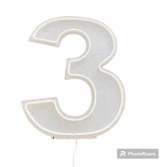 NUMERO LED LUMINOSO 3 TRES 50 CM - SEM PE