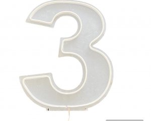 Foto de NUMERO LED LUMINOSO 3 TRES 50 CM - SEM PE