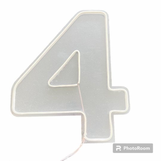 NUMERO LED LUMINOSO 4 QUATRO 50 CM - SEM PE