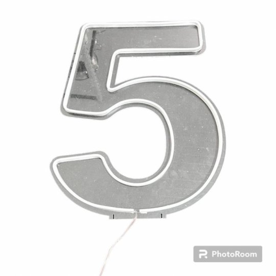 NUMERO LED LUMINOSO 5 CINCO 50 CM - SEM PE