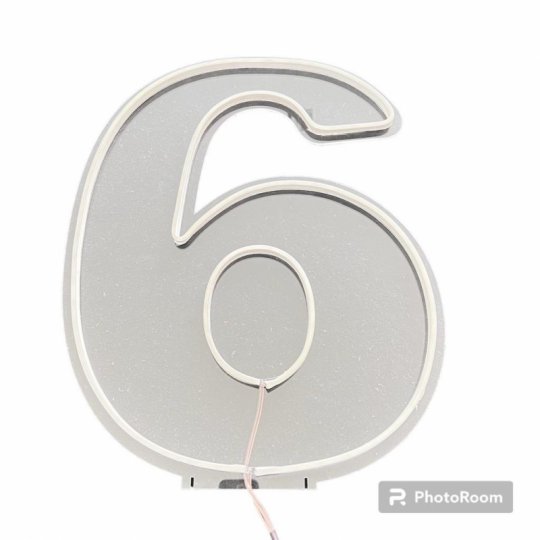 NUMERO LED LUMINOSO 6 SEIS 50 CM - SEM  PÉ