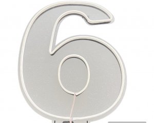Foto de NUMERO LED LUMINOSO 6 SEIS 50 CM - SEM  PÉ