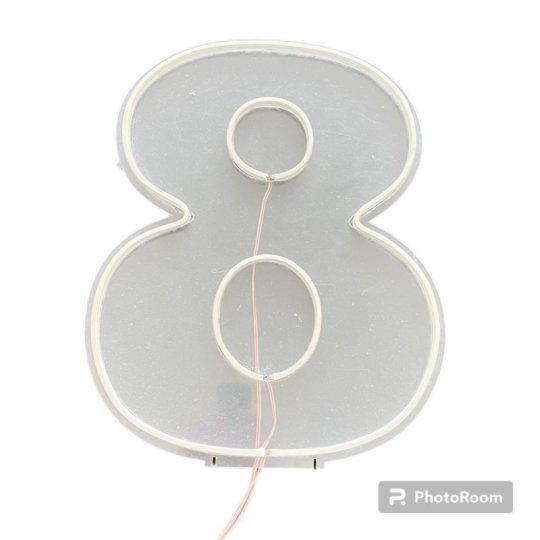 NUMERO LED LUMINOSO 8 OITO 50 CM SEM PE