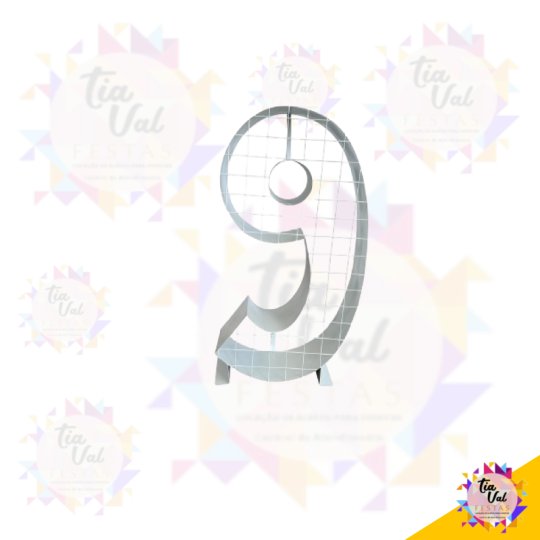 NÚMERO 9 NOVE BRANCO - FERRO  - 80 CM