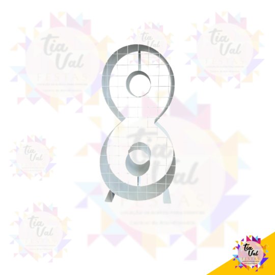 NÚMERO 8 OITO BRANCO - FERRO  - 80 CM