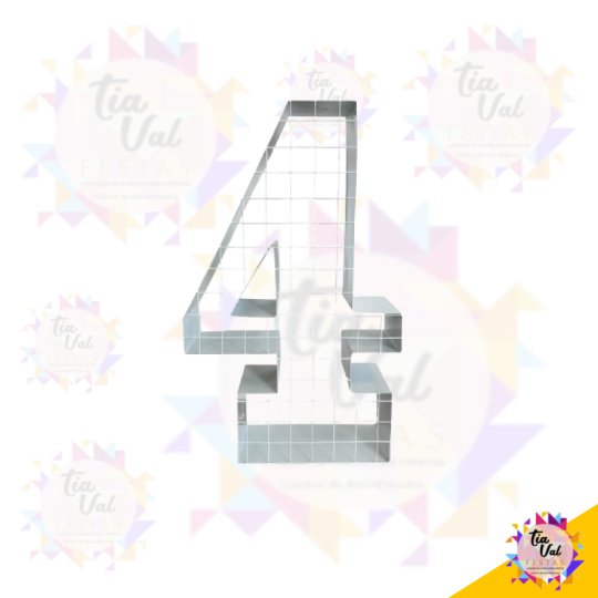 NÚMERO 4 QUATRO BRANCO - FERRO  - 80 CM