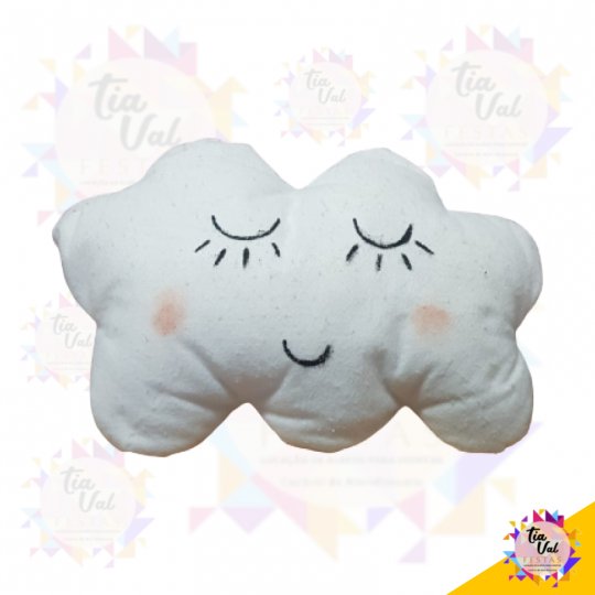 NUVEM BRANCA EM FELTRO (C/ ROSTO)